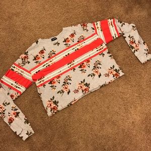 Fred Myers Justify pink floral long sleeve top.